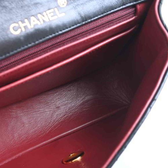 Chanel Lambskin Matelasse Chain Handbag Black - Picture 6 of 9